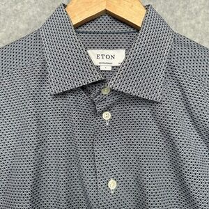 Eton Contemporary Mens Dress‎ Shirt Geometric Print Button Down 16.5 42 Large